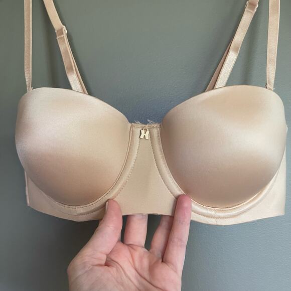 Savage X Fenty Core Microfiber Strapless Bra in Nude Honey Size 34B Underwire - Picture 7 of 16